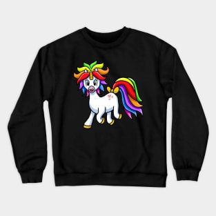 Pretty and Cute Rainbow Colored Unicorn Crewneck Sweatshirt